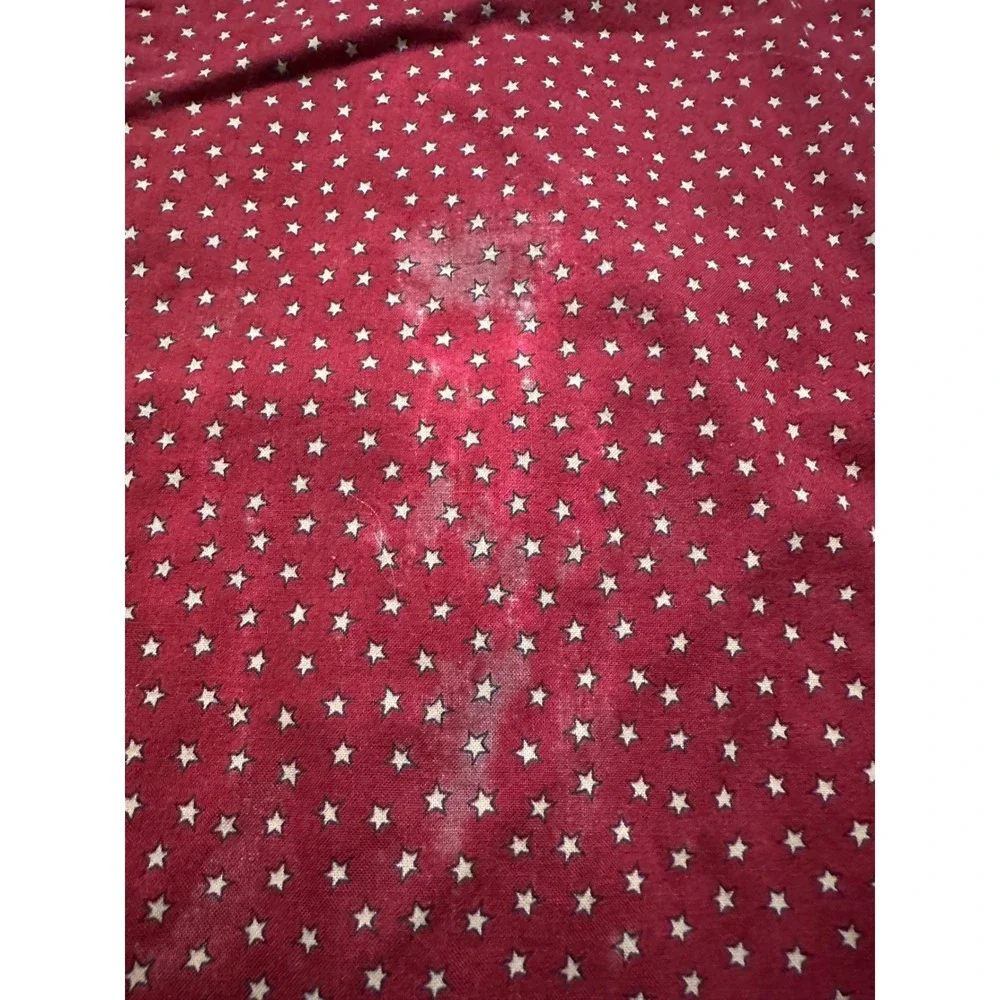 Vintage Reversible Cloth Placemats Set of 6 Burgundy Star Leaf Print Country Red